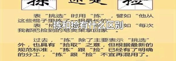 拣和捡有什么区别