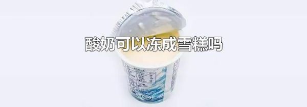 酸奶可以冻成雪糕吗