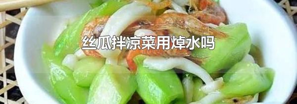 丝瓜拌凉菜用焯水吗