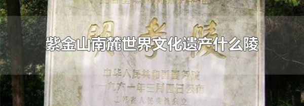 紫金山南麓世界文化遗产什么陵