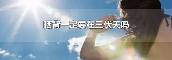 晒背一定要在三伏天吗