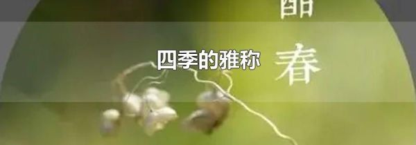 四季的雅称