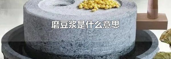 磨豆浆是什么意思