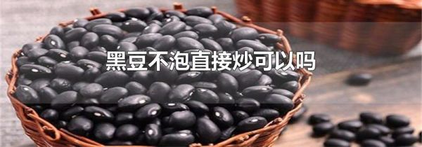 黑豆不泡直接炒可以吗