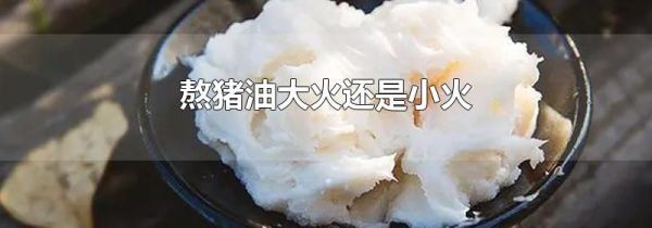 熬猪油大火还是小火