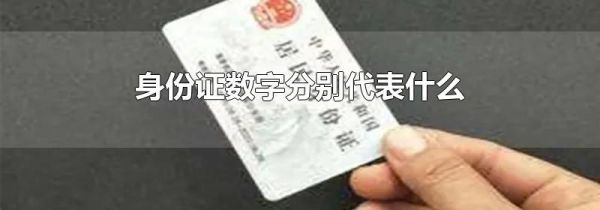 身份证数字分别代表什么