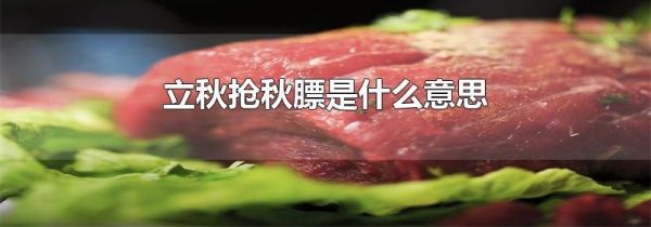 立秋抢秋膘是什么意思