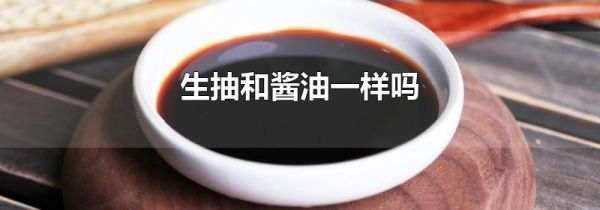 生抽和酱油一样吗