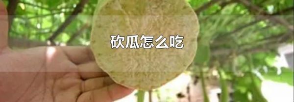 砍瓜怎么吃