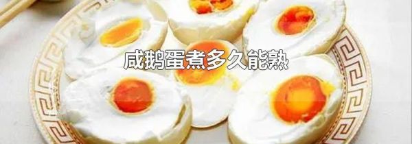 咸鹅蛋煮多久能熟