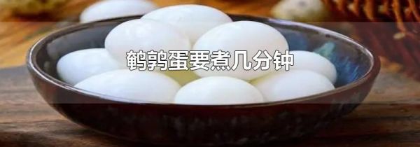 鹌鹑蛋要煮几分钟