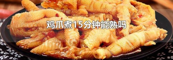 鸡爪煮15分钟能熟吗