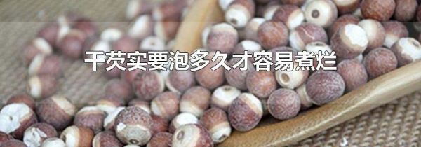 干芡实要泡多久才容易煮烂