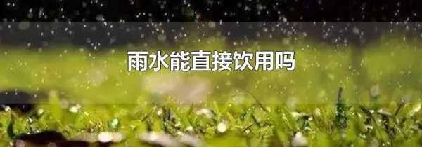 雨水能直接饮用吗