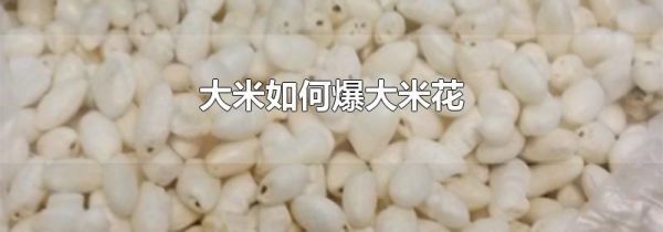 大米如何爆大米花