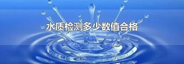 水质检测多少数值合格