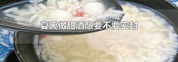 夏天做甜酒酿要不要密封