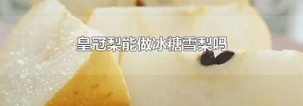 皇冠梨能做冰糖雪梨吗