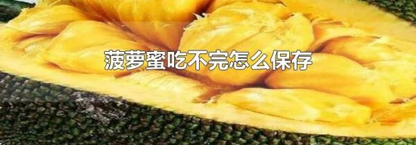 菠萝蜜吃不完怎么保存