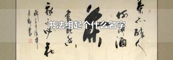 书法组起个什么名字