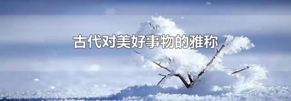 古代对美好事物的雅称