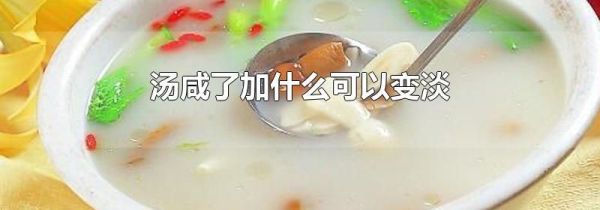 汤咸了加什么可以变淡