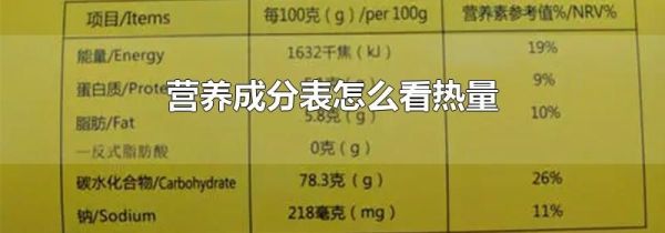 营养成分表怎么看热量