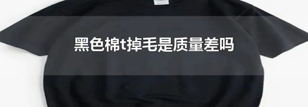 黑色棉t掉毛是质量差吗
