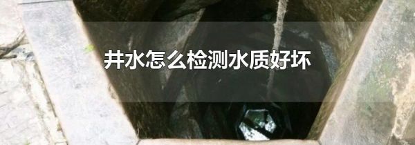 井水怎么检测水质好坏