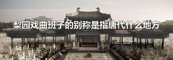 梨园戏曲班子的别称是指唐代什么地方