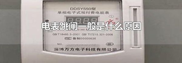 电表跳闸一般是什么原因