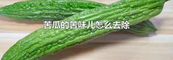 苦瓜的苦味儿怎么去除