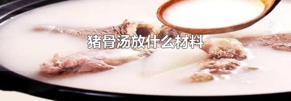 猪骨汤放什么材料