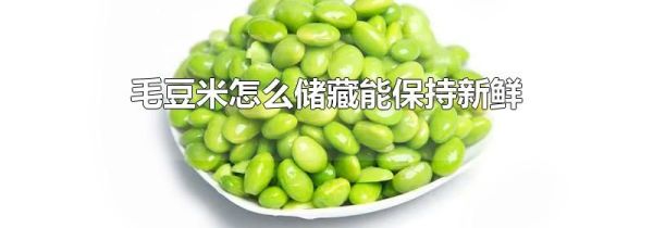 毛豆米怎么储藏能保持新鲜