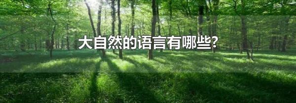 大自然的语言有哪些?