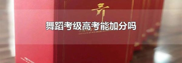 舞蹈考级高考能加分吗