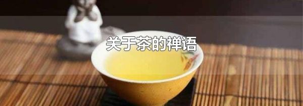关于茶的禅语
