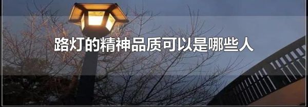 路灯的精神品质可以是哪些人