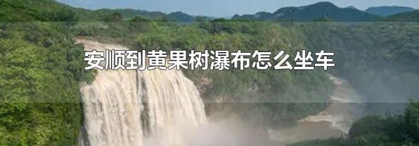 安顺到黄果树瀑布怎么坐车