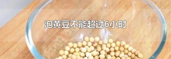 泡黄豆不能超过6小时