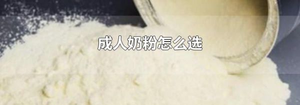 成人奶粉怎么选