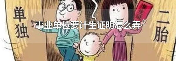 事业单位要计生证明怎么弄