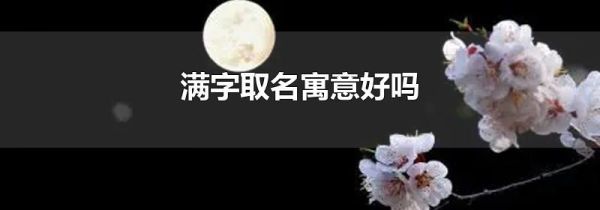 满字取名寓意好吗