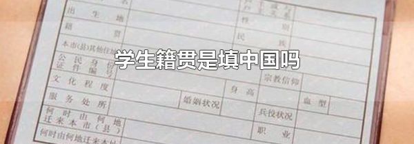 学生籍贯是填中国吗