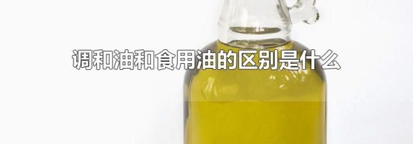 调和油和食用油的区别是什么