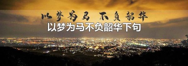 以梦为马不负韶华下句