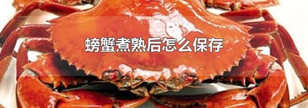 螃蟹煮熟后怎么保存