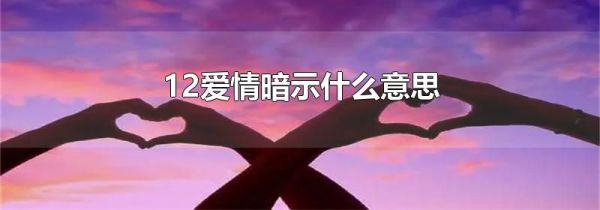 12爱情暗示什么意思