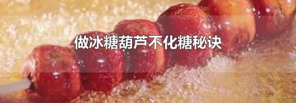 做冰糖葫芦不化糖秘诀