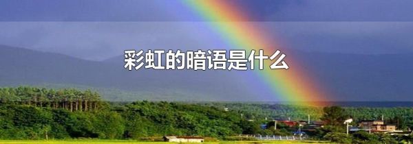 彩虹的暗语是什么